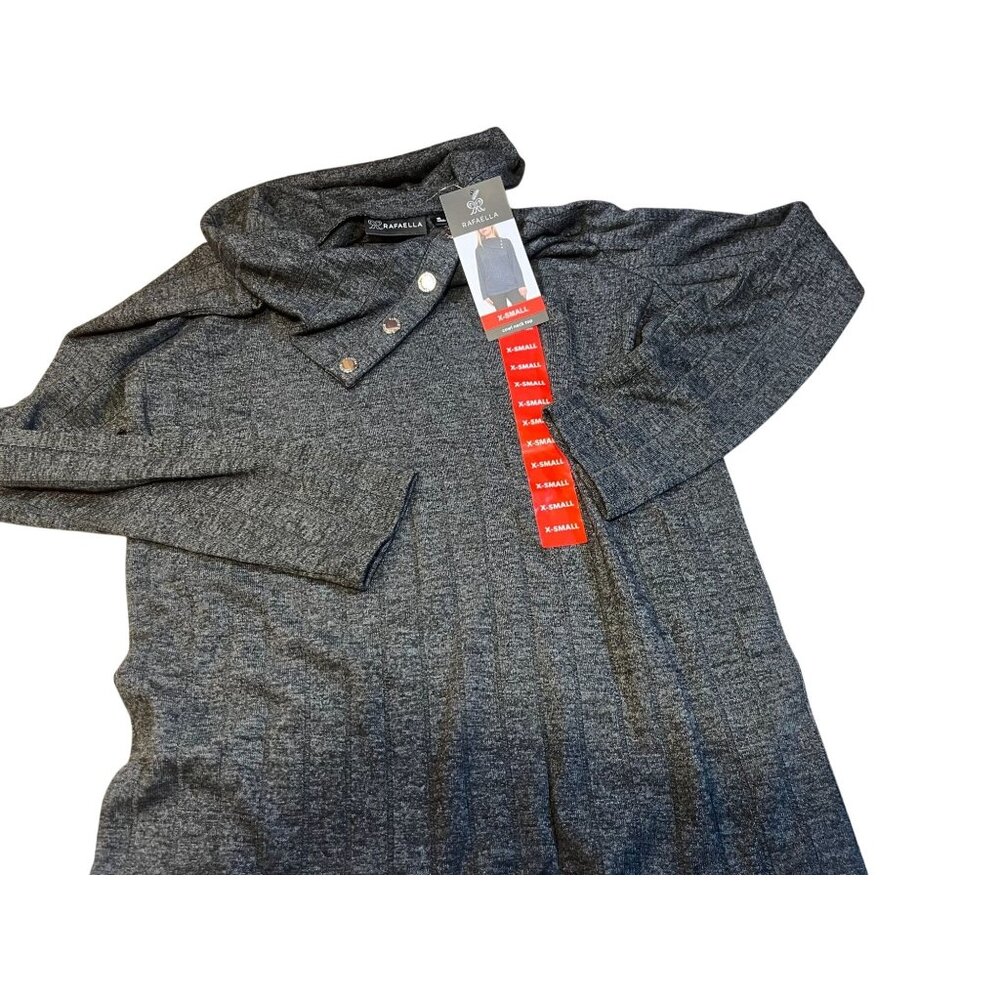 Charcoal Gray Women's Cowl Neck Long Sleeve Top Soft Knit Material